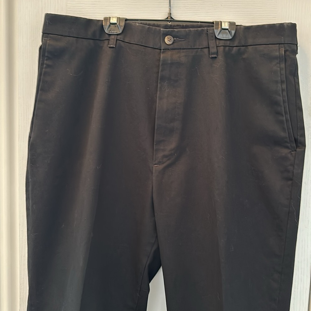 3/$15 HAGGAR PREMIUM NO-IRON BLACK MENS PANTS 38x34 - 4 Pockets Crease like new! - Picture 7 of 8